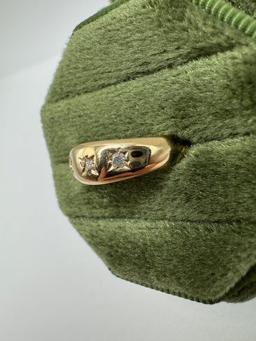 9ct gold diamond gypsy ring
