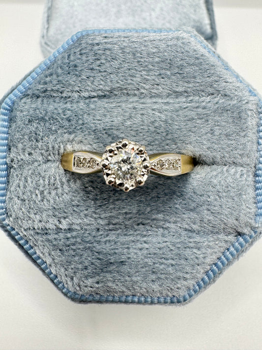 9ct gold 0.25ct diamond ring