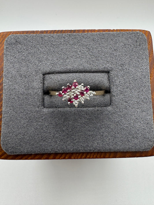 9ct gold ruby and diamond ring