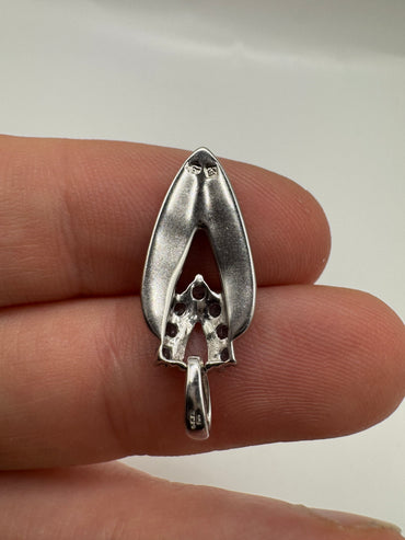9ct white gold black opal and topaz pendant