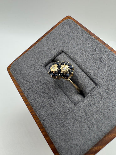 9ct gold sapphire and diamond ring