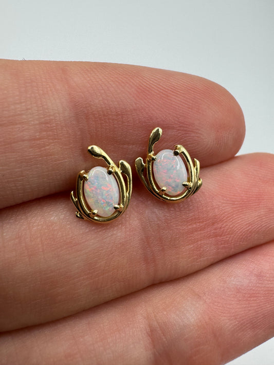 9ct gold opal earrings