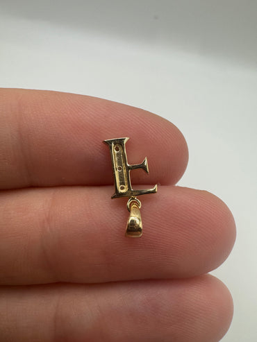 9ct gold diamond initial F pendant