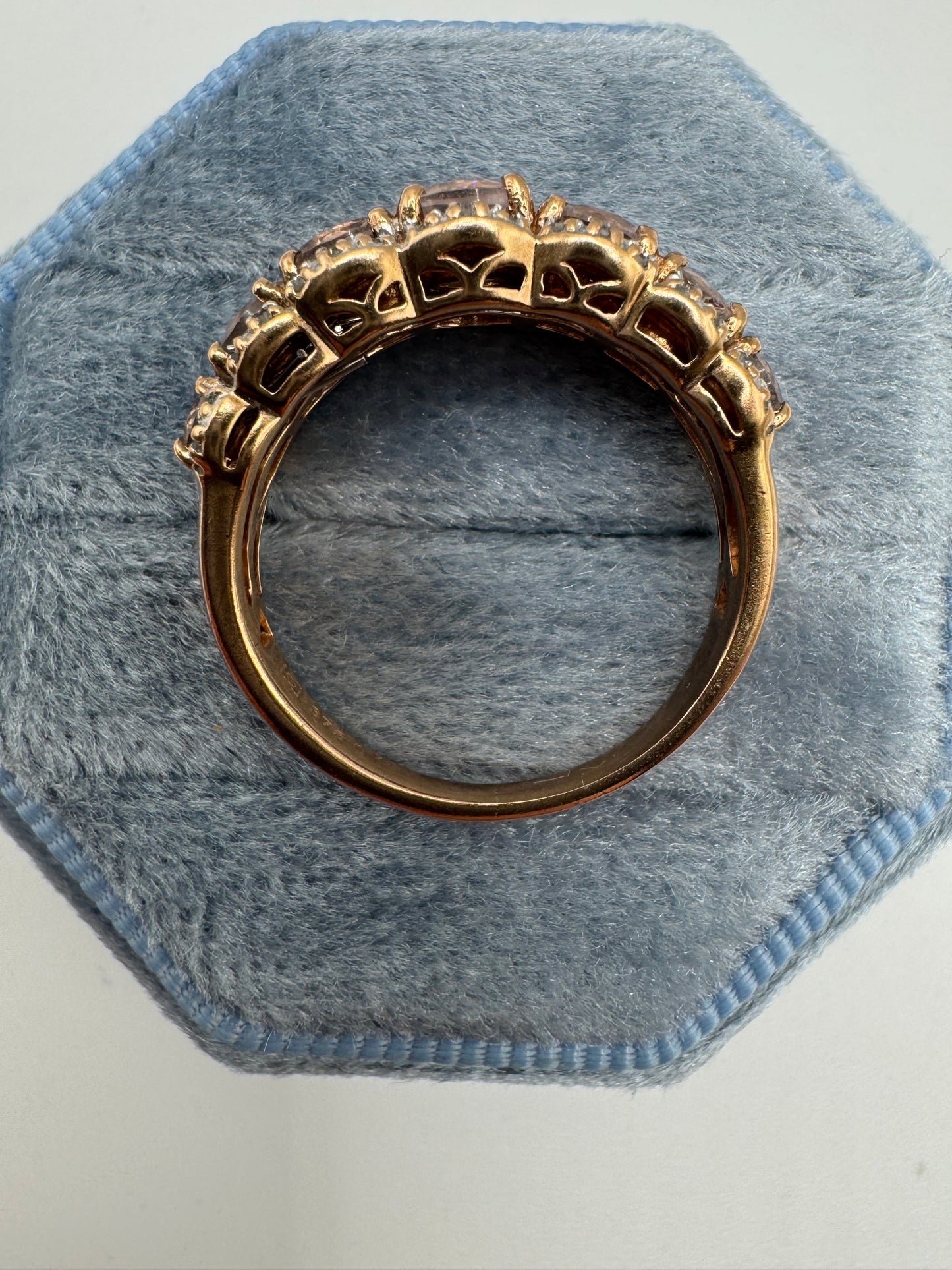 9ct rose gold morganite and diamond ring