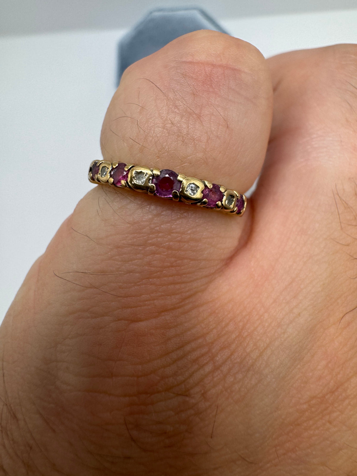 9ct gold ruby and diamond ring