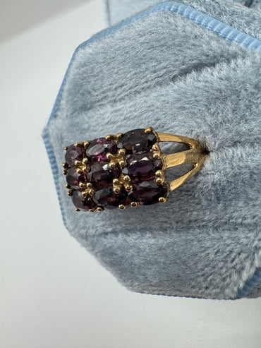 9ct gold sapphire cluster ring