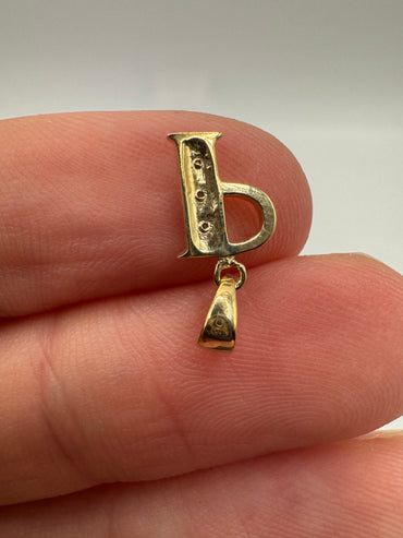 9ct gold diamond initial P pendant