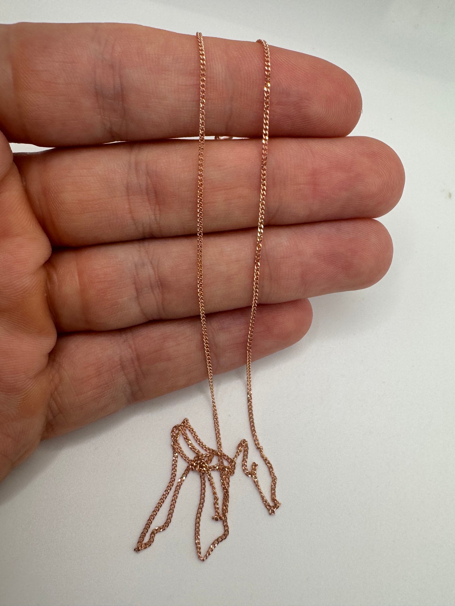 9ct rose gold curb chain 17