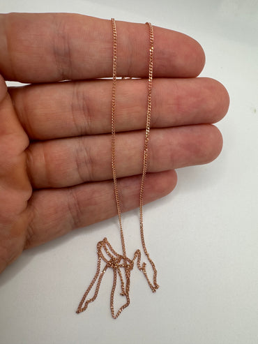 9ct rose gold curb chain 17