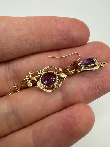 9ct gold amethyst earrings