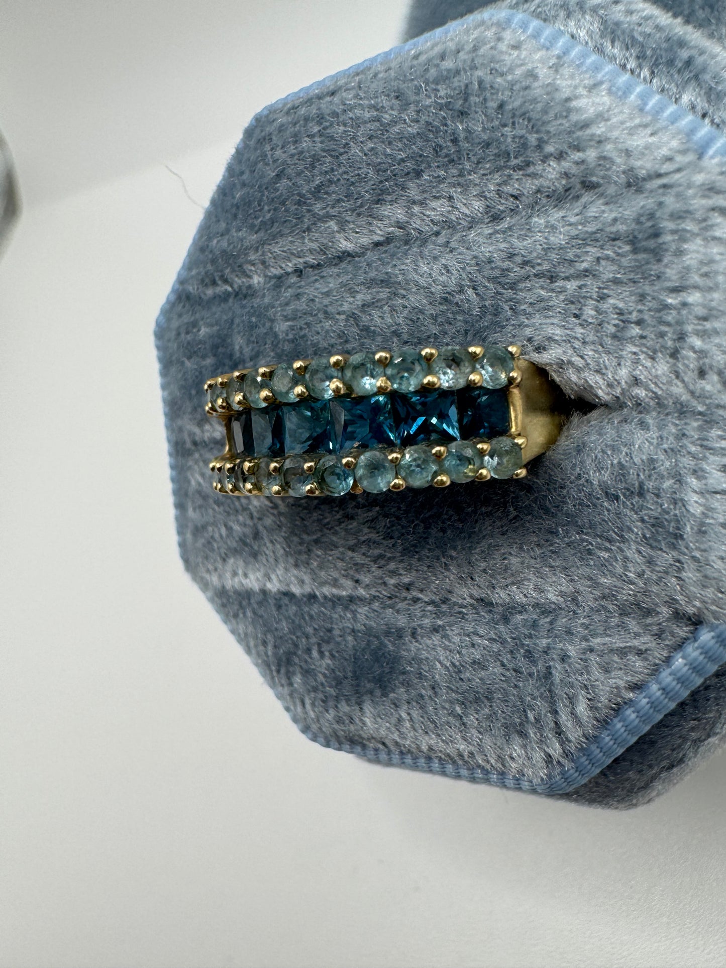 9ct gold blue apatite ring