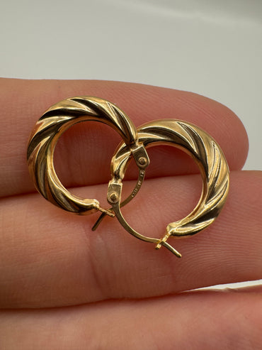 9ct gold twist creole earrings