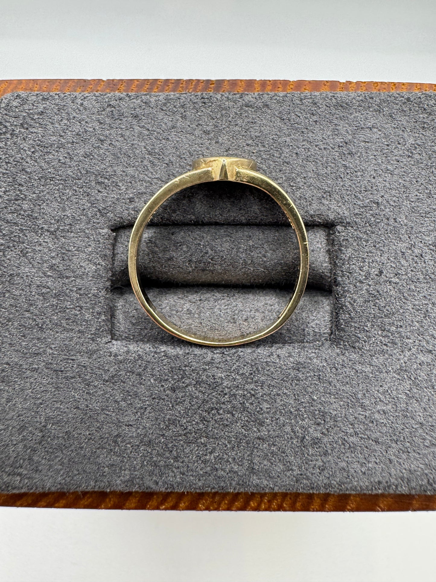 9ct gold diamond heart gypsy ring