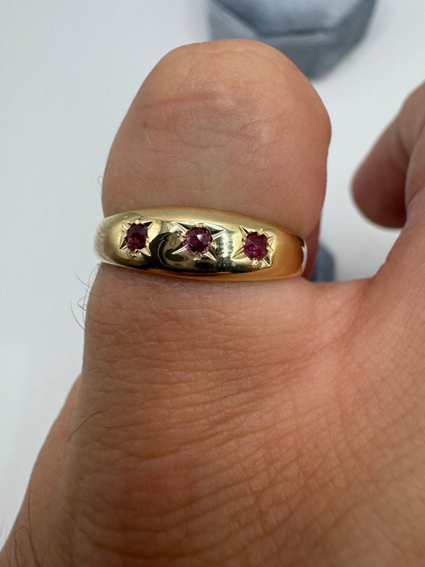 9ct gold pink topaz gypsy ring