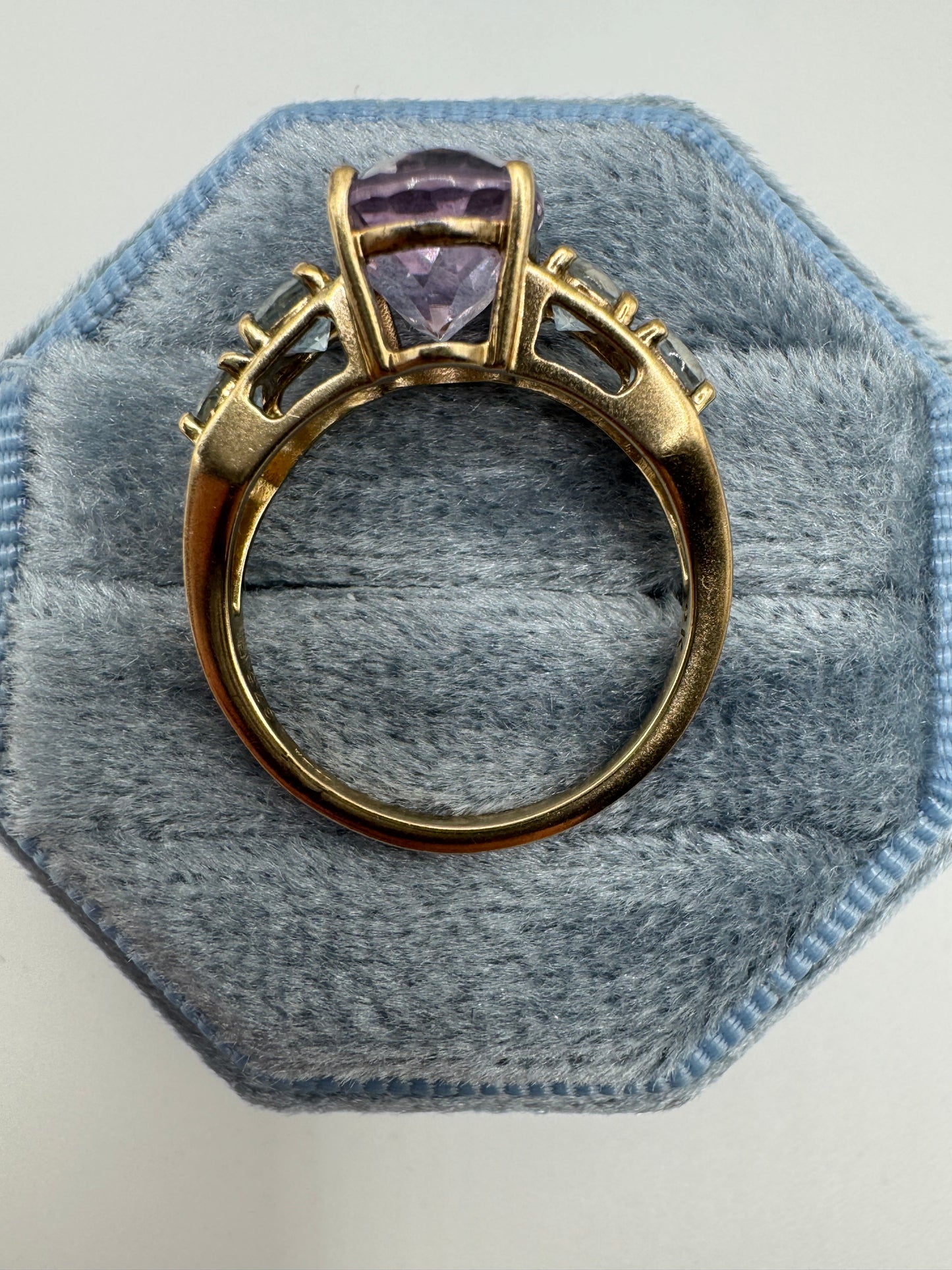 9ct gold morganite and topaz ring