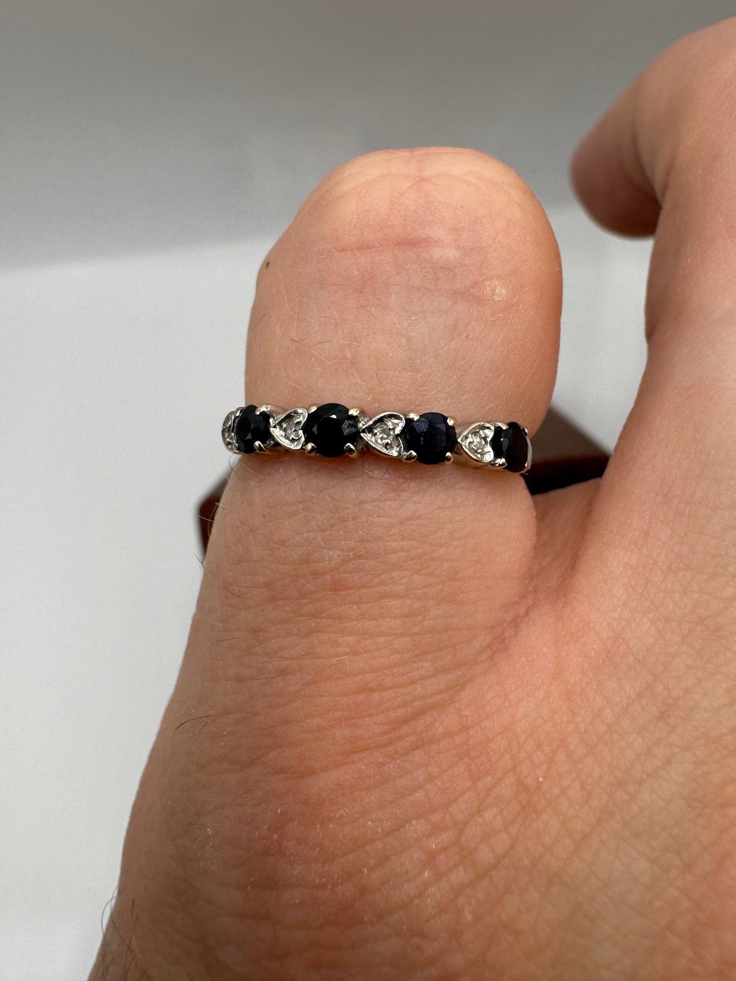 9ct gold sapphire and diamond ring
