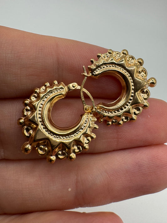 9ct gold creole earrings