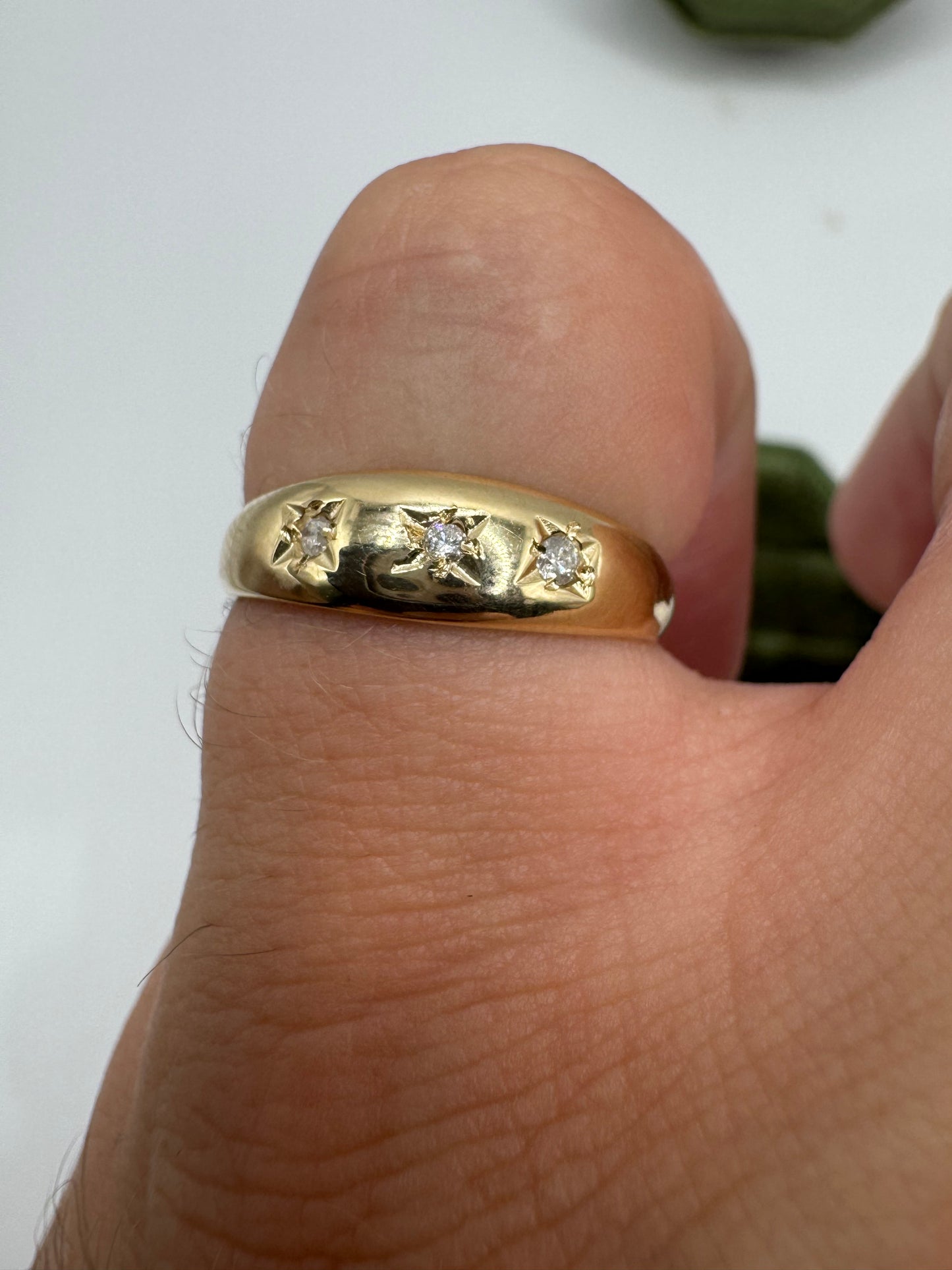 9ct gold diamond gypsy ring