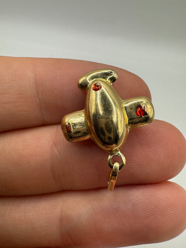 9ct gold enamelled aeroplane charm