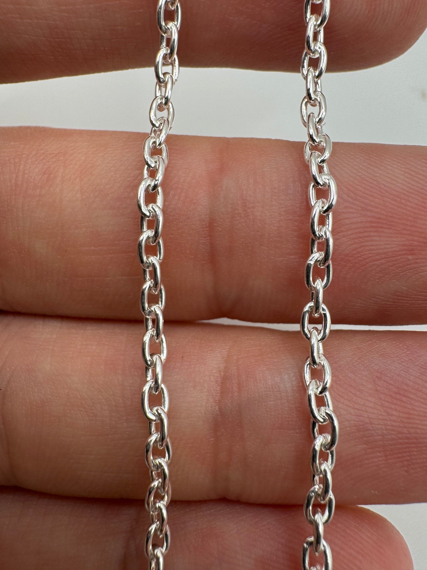 Silver cable link chain 7 20”