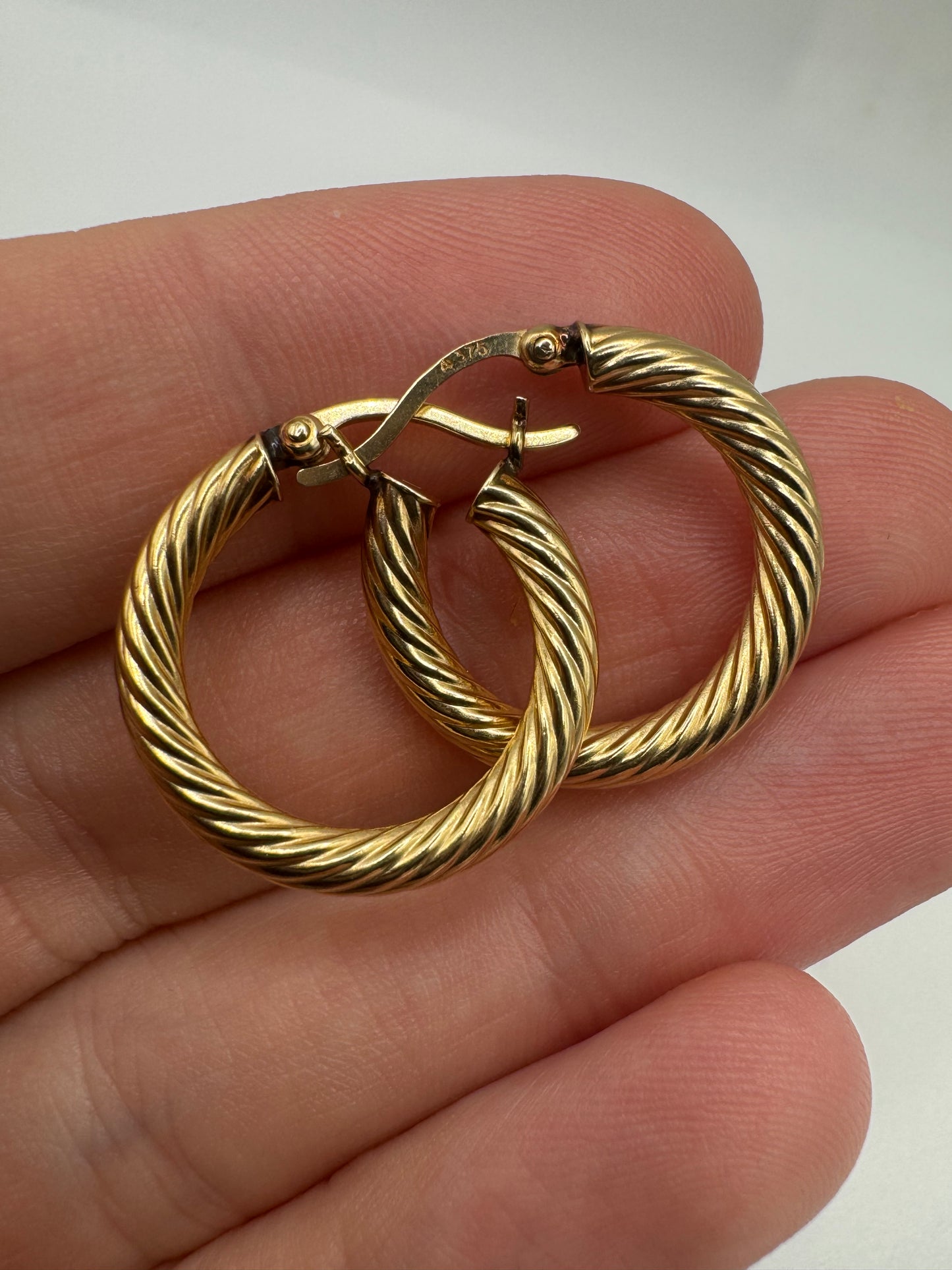 9ct gold creole earrings