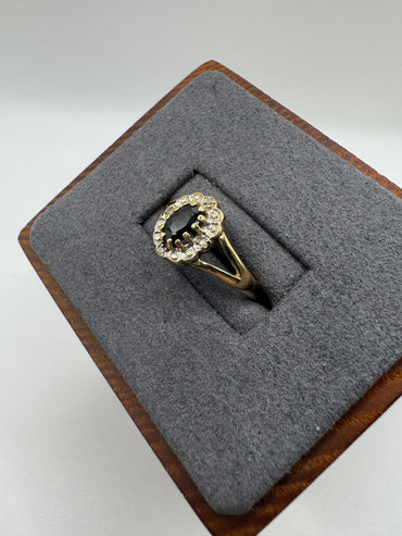 9ct gold sapphire and diamond ring