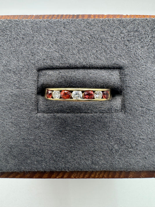 9ct gold tourmaline and diamond ring