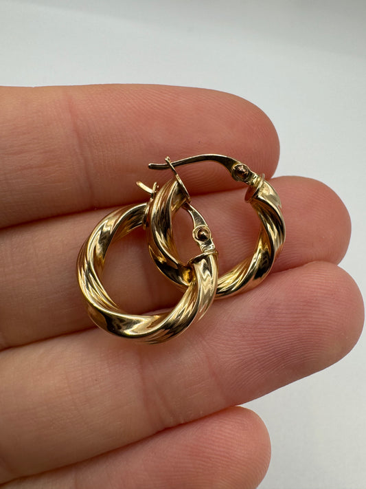 9ct gold creole earrings