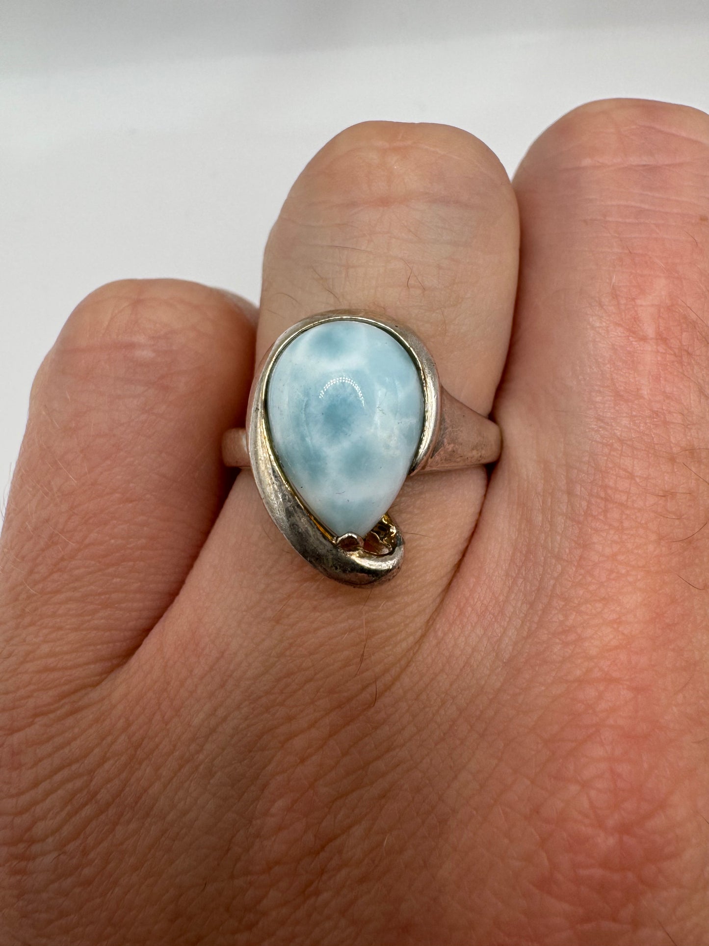 Silver gemstone ring
